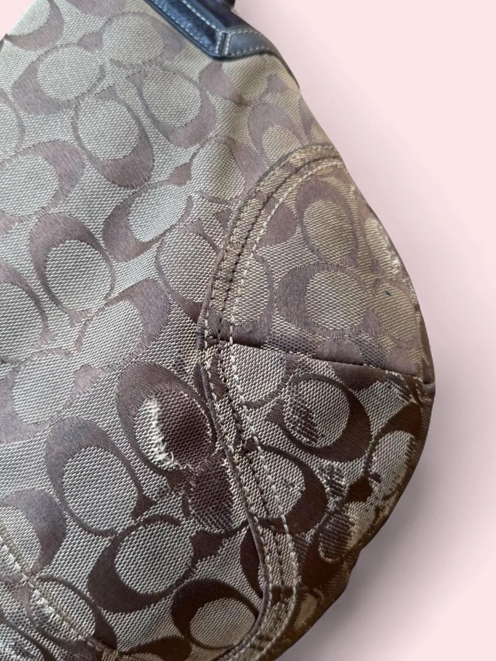 Coach Signature Canvas Hobo in Brown and Beige